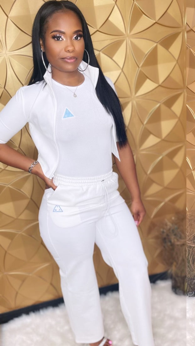 CROPPED WIDE LEG TRACK SUIT